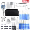 70pcs Lockpick Set Broken Key Extractor with Transparent Padlock Locks
