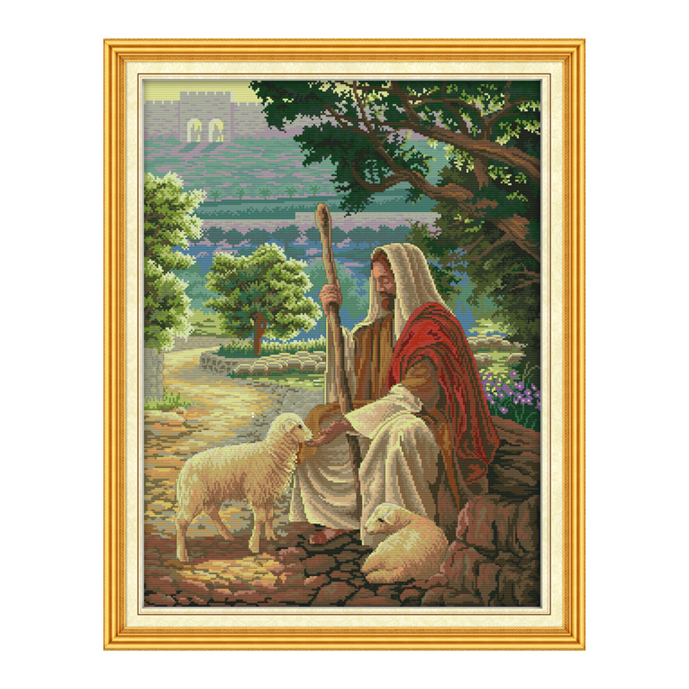 

Jesus - 14CT Stamped Cross Stitch - 48*61CM, 501 Original