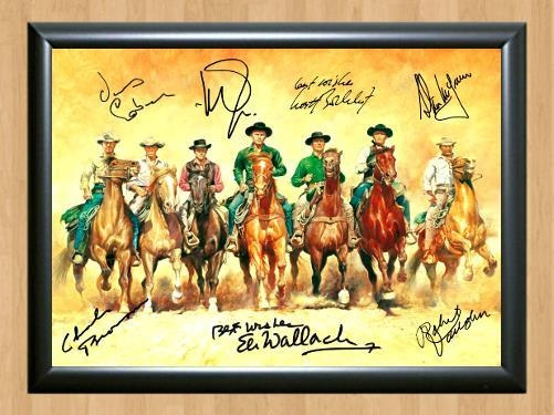 The Magnificent Seven Cast Signed Autographed Photo Poster painting Poster Print Memorabilia A3 Size 11.7x16.5