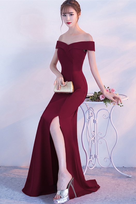 Luluslly Off-the-Shoulder Mermaid Evening Dress Long Online WIth Slit