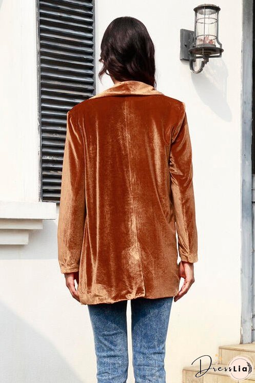 Button Up Pocketed Long Sleeve Jacket