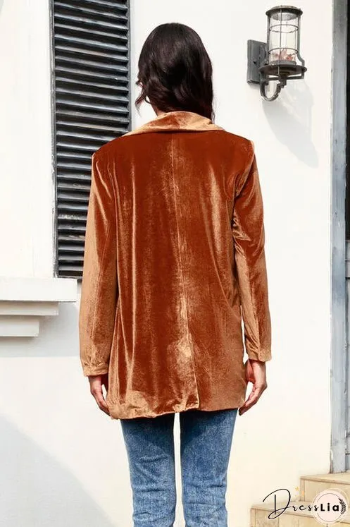 Button Up Pocketed Long Sleeve Jacket