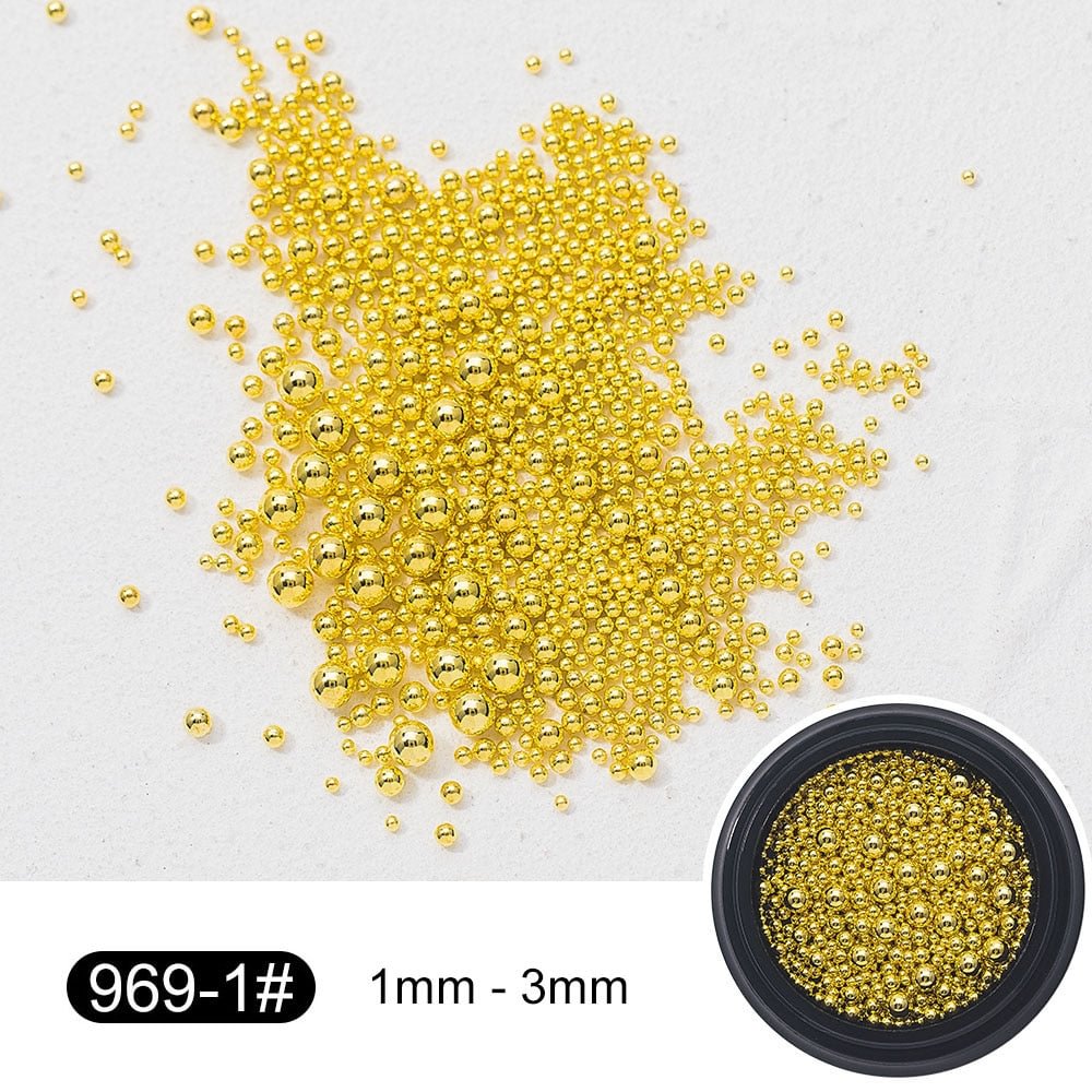 Beads for Nails Micro Metal 0.8-3.0mm 3D Studs Alloy Nail Art Jewelry Charms Supplies  Manicure Decorations Steel Caviar Ball
