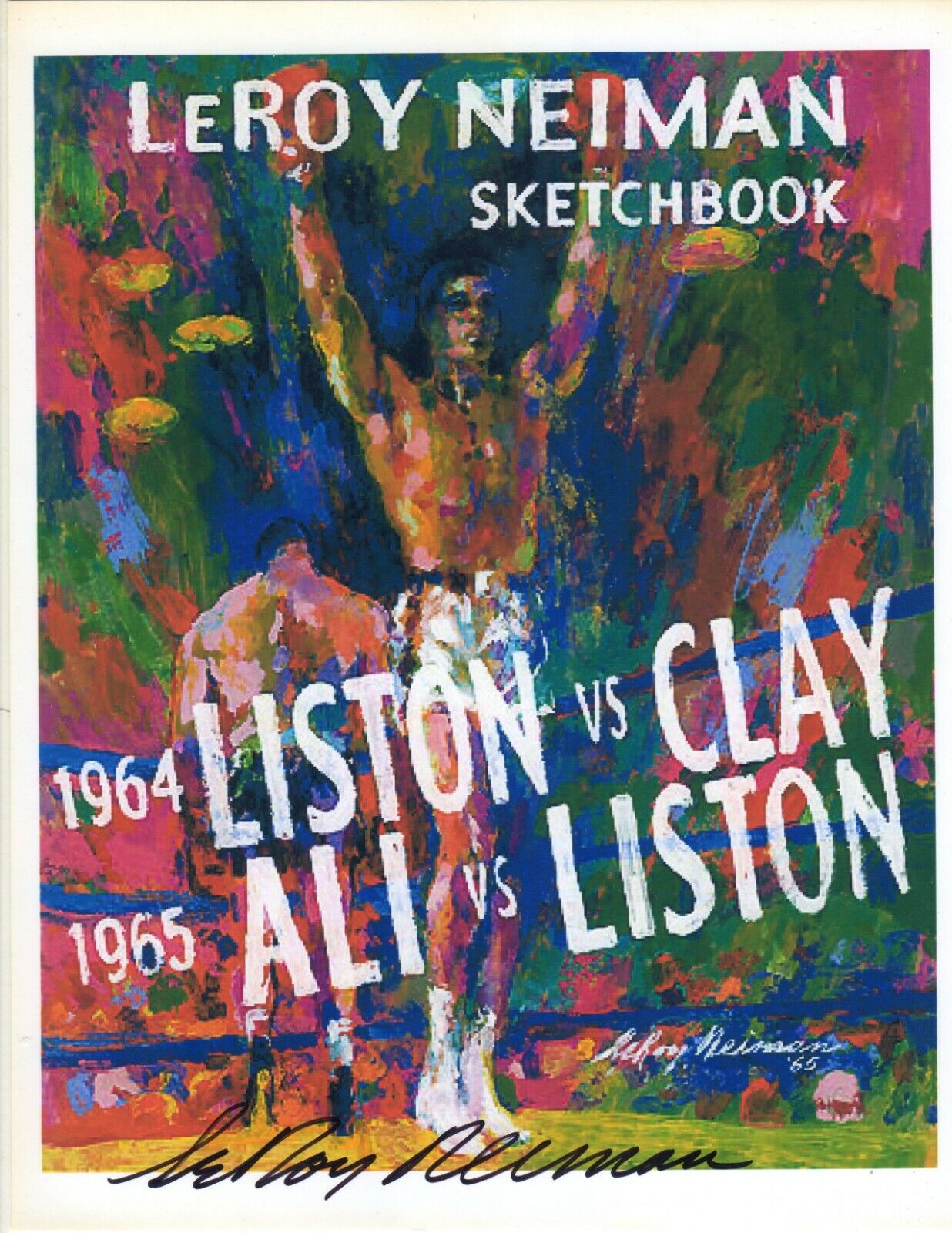 LeRoy Neiman Hand Signed Sketchbook Clay Ali Liston Photo Poster painting Autograph