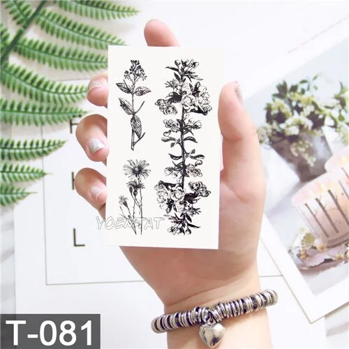 Waterproof temporary tattoo stickers on the body art temporary men tattoos lines rose fake tattoo stickers temporary tattoos