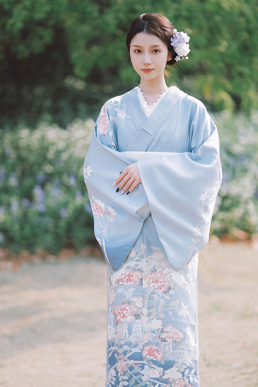 Yukata Kimono Morandi Color Gown with Japanese Style Dress - なつまつり ） Stupa Stones