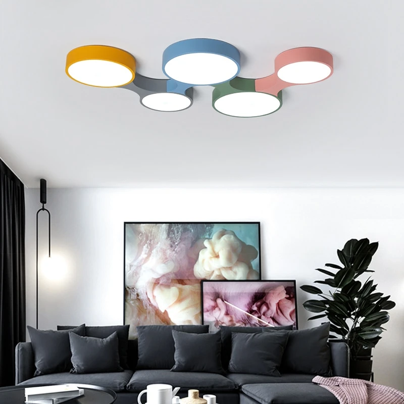 Nordic Led Ceiling Lights Modern Colorful Lamp For Bedroom Ceiling Lamps Round Thin Plafondlamp Lighting Lamparas De Techo