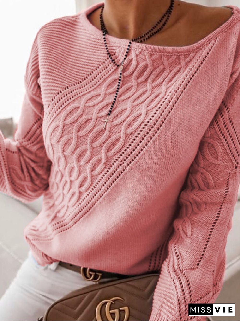 Off Shoulder Leisure Sweater