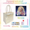 Praying Woman DIY Linen Diamond Painting Tote Bag for Adults Women Gift