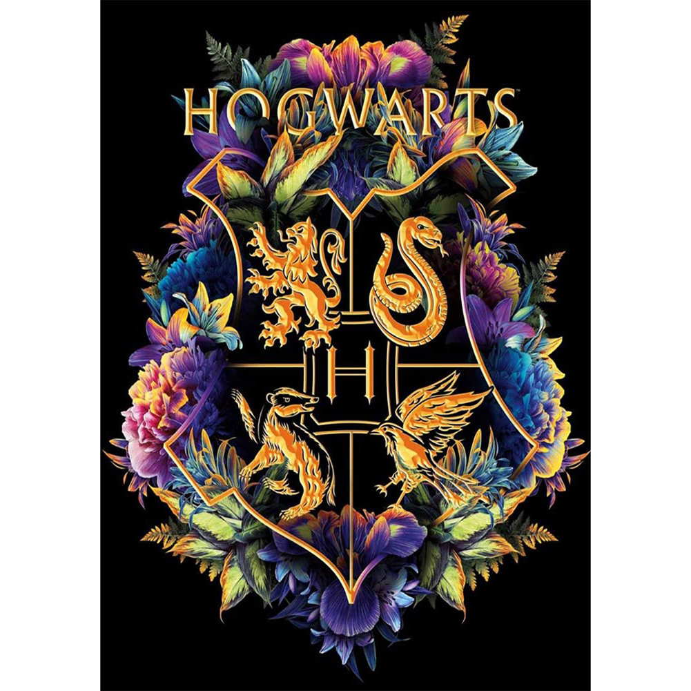 Harry Potter School Symbol-11CT Stamped Cross Stitch Kits Full Embroidery  Needlework 40*50cm