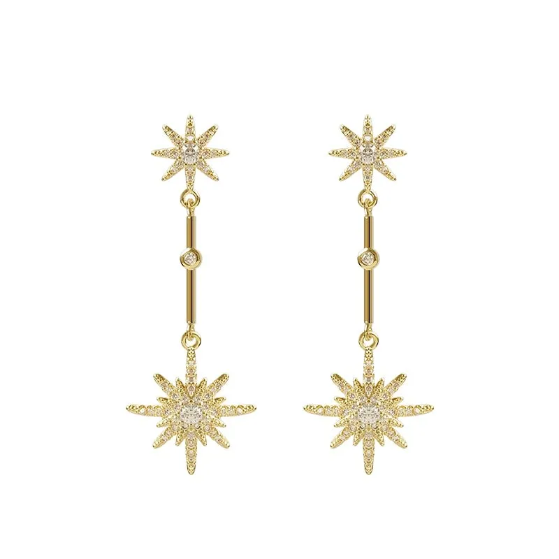 Crystal Star Drop Earrings