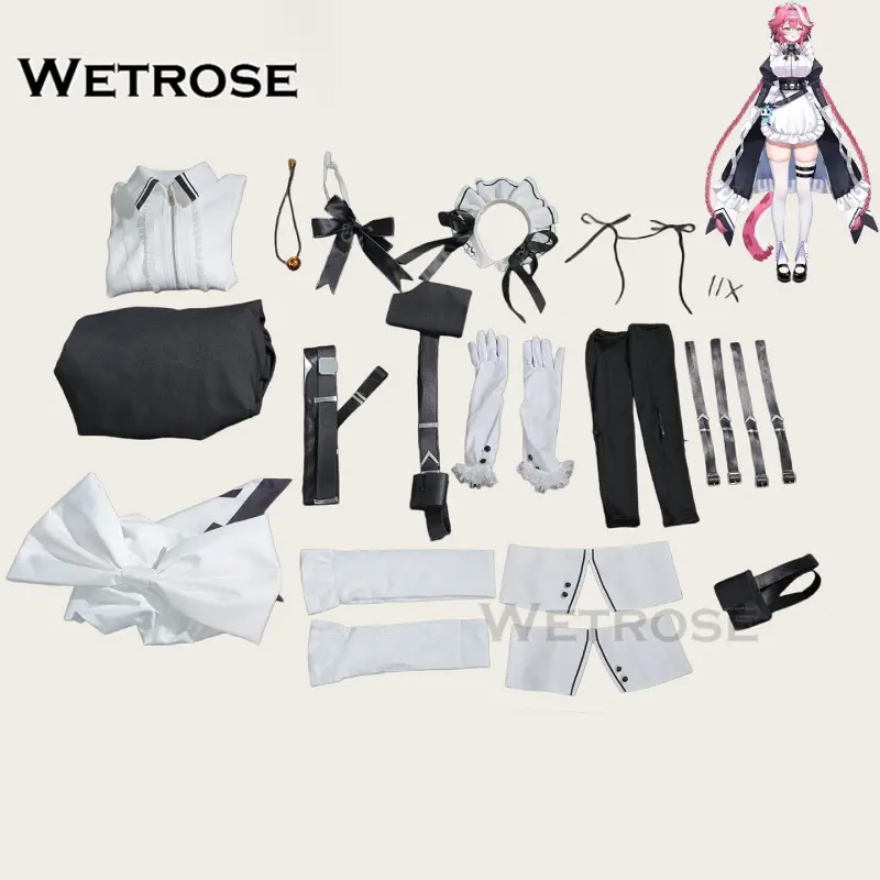 [Wetrose] Pre-Order Hololive EN Vtuber Raora Panthera Battle Maid Dress Cosplay Costume 