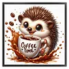 Coffee Hedgehog-11CT Stamped Cross Stitch 40*40cm/15.75*15.75in tapestrymarket