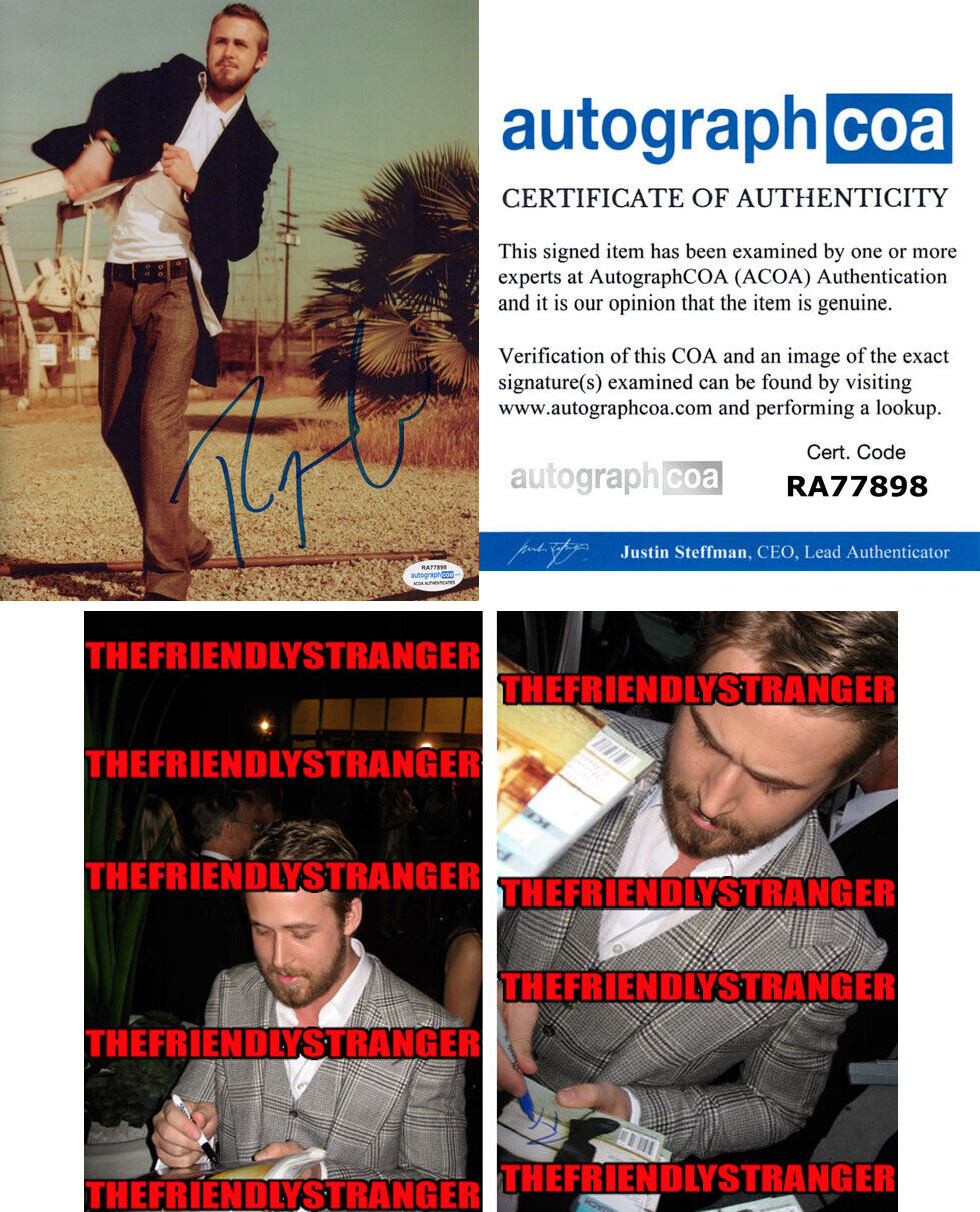 RYAN GOSLING signed Autographed 8X10 Photo Poster painting - PROOF - HOT Rare Autograph ACOA COA