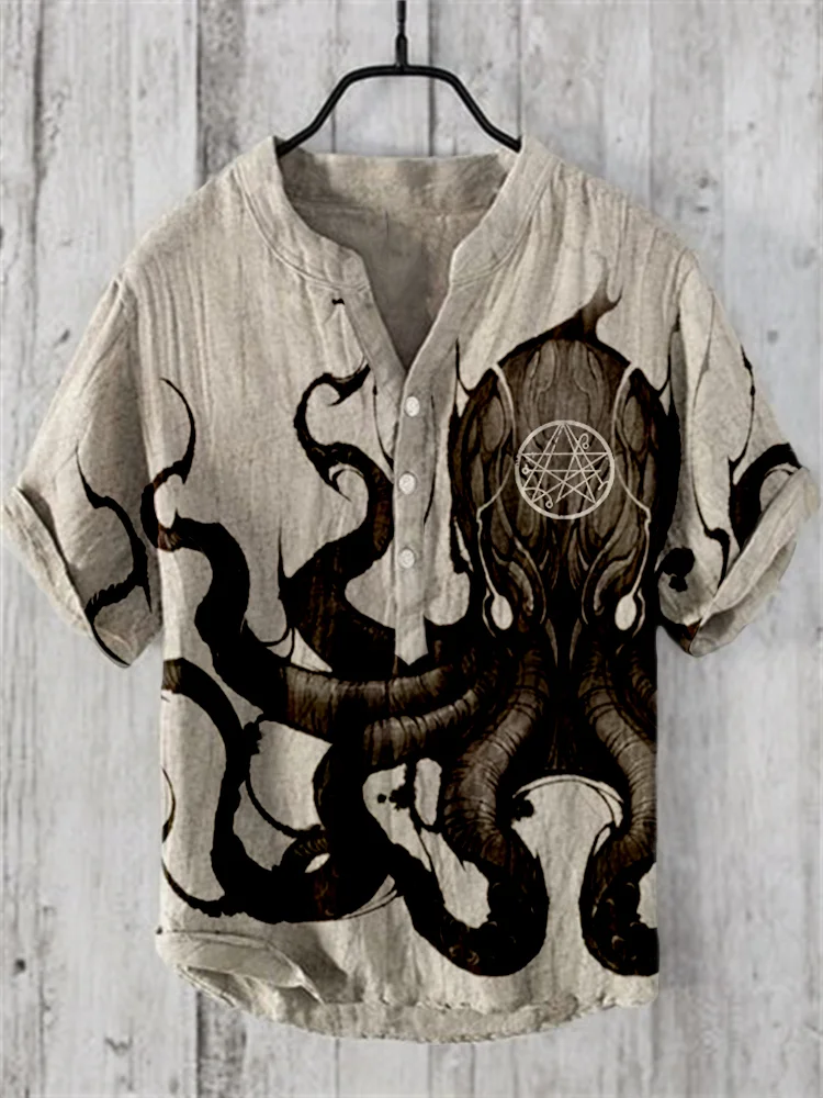 Tentacles Cthulhu Mythos Sigil Linen Blend Shirt