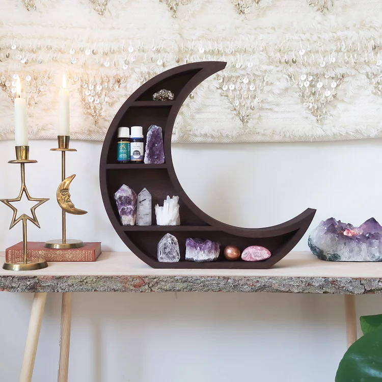 Olivenorma Handcrafted Moon Crystal  Shelf