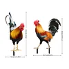 2PCS Chicken Sculpture Ornamental Rooster Decor Garden Statue Acrylic for Easter