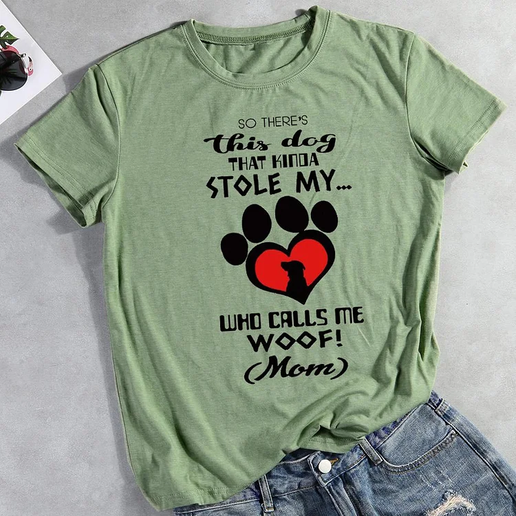 So There's This Dog That Kinda Stole My Heart  Pet Animal Lover T-shirt Tee -012181-CB