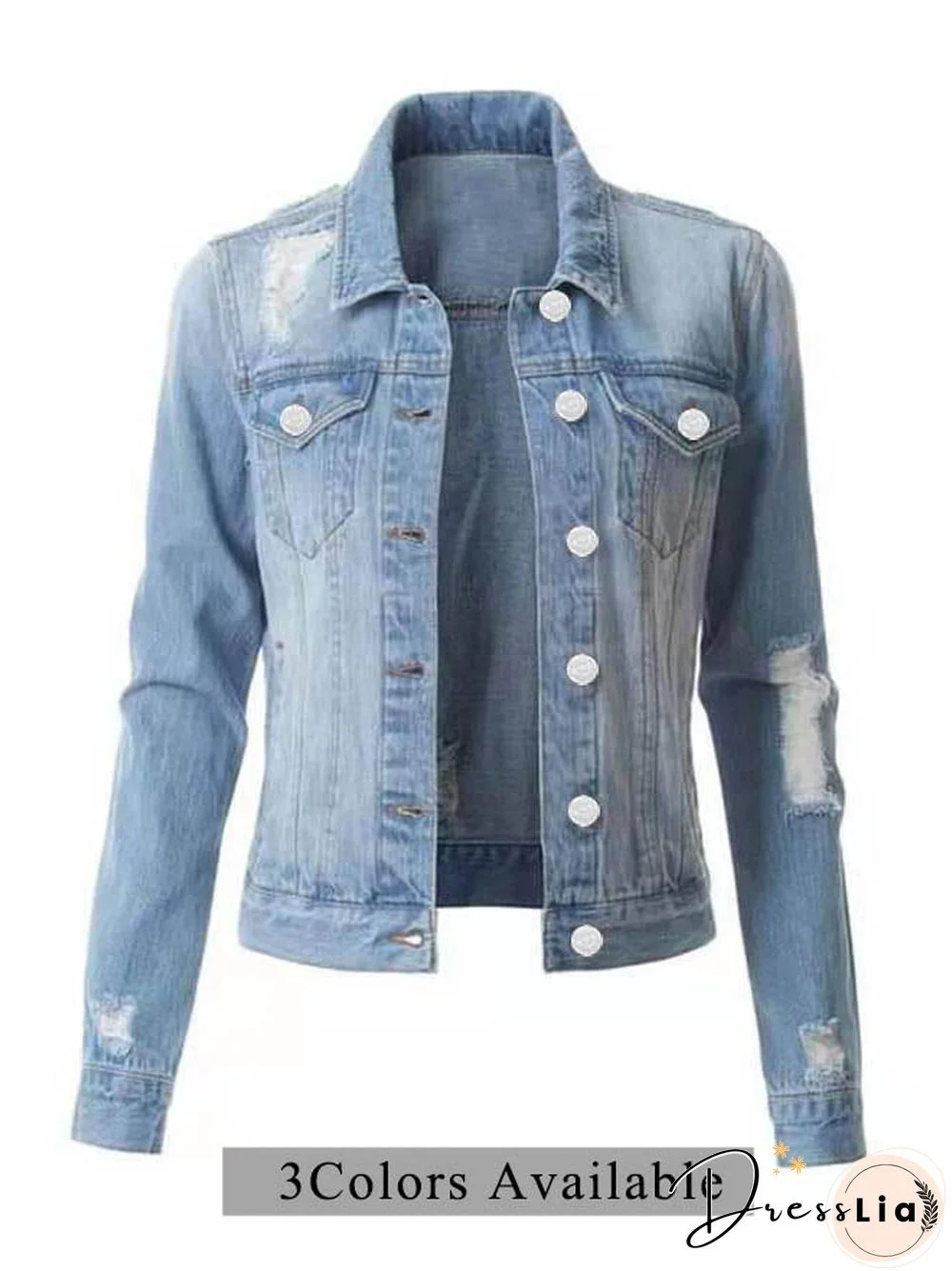 Long Sleeeve Button Down Denim Jacket