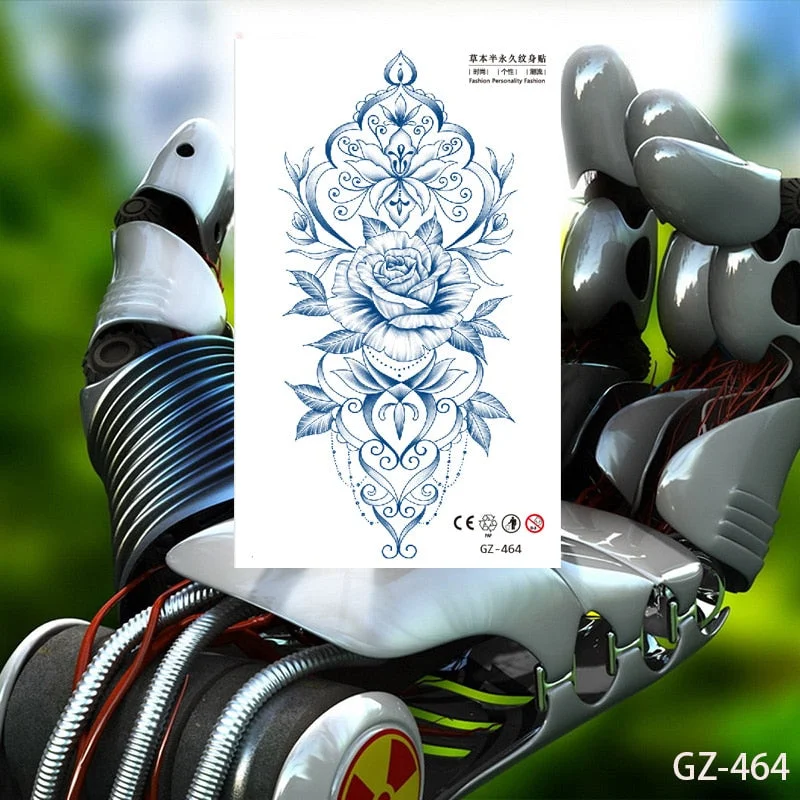 Drop Shipping Temporary Tattoo Stickers Sexy Flowers Juice Ink Lasting Girl Arm Neck Back Waist Buttocks Fake Tatoo Hot Sale DIY