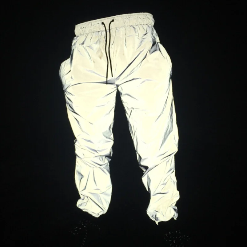 Toloer Spring And Autumn Men And Women Reflective Pants Basketball Sports Hip-Hop Beam Leg Pants Casual Luminous Pants-Outfit Ideas
