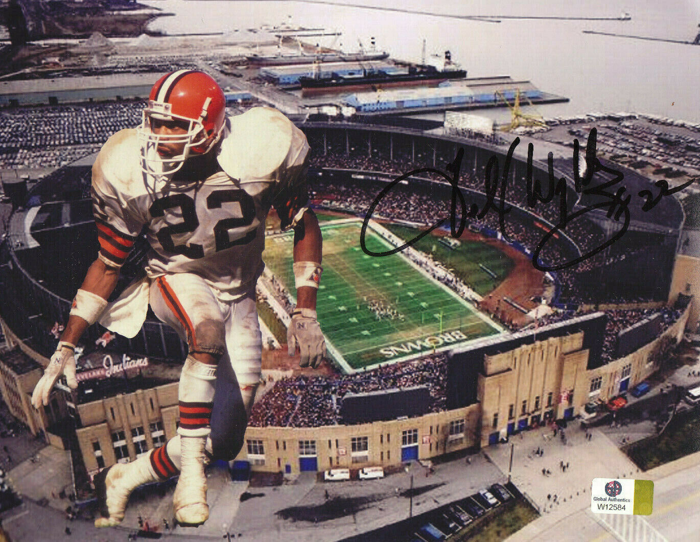 FELIX WRIGHT AUTOGRAPH SIGNED 8X10 Photo Poster painting COA GLOBAL CLEVELAND BROWNS STADIUM