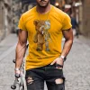 Mens Fashion Mechanical Teddy Bear Printed Casual Tee by Inlyline