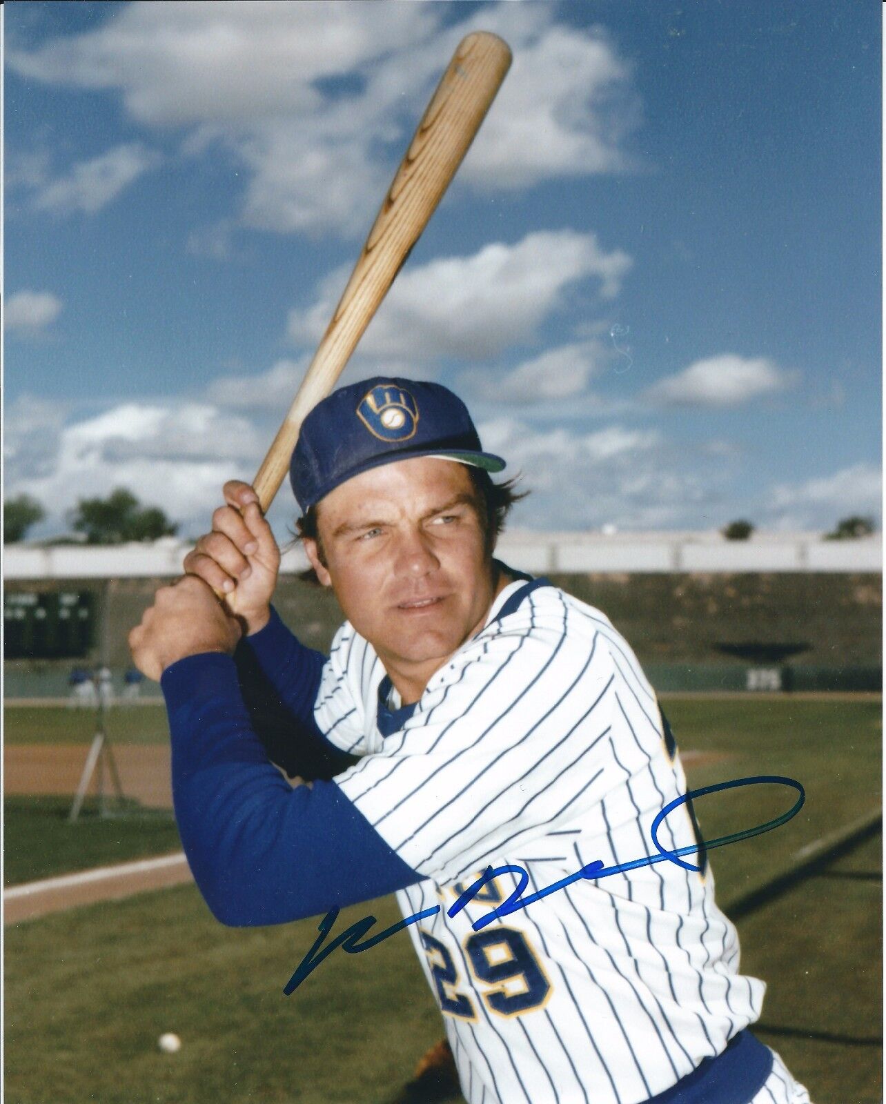 Signed 8x10 MARK BROUHARD Milwaukee Brewers Photo Poster painting- COA