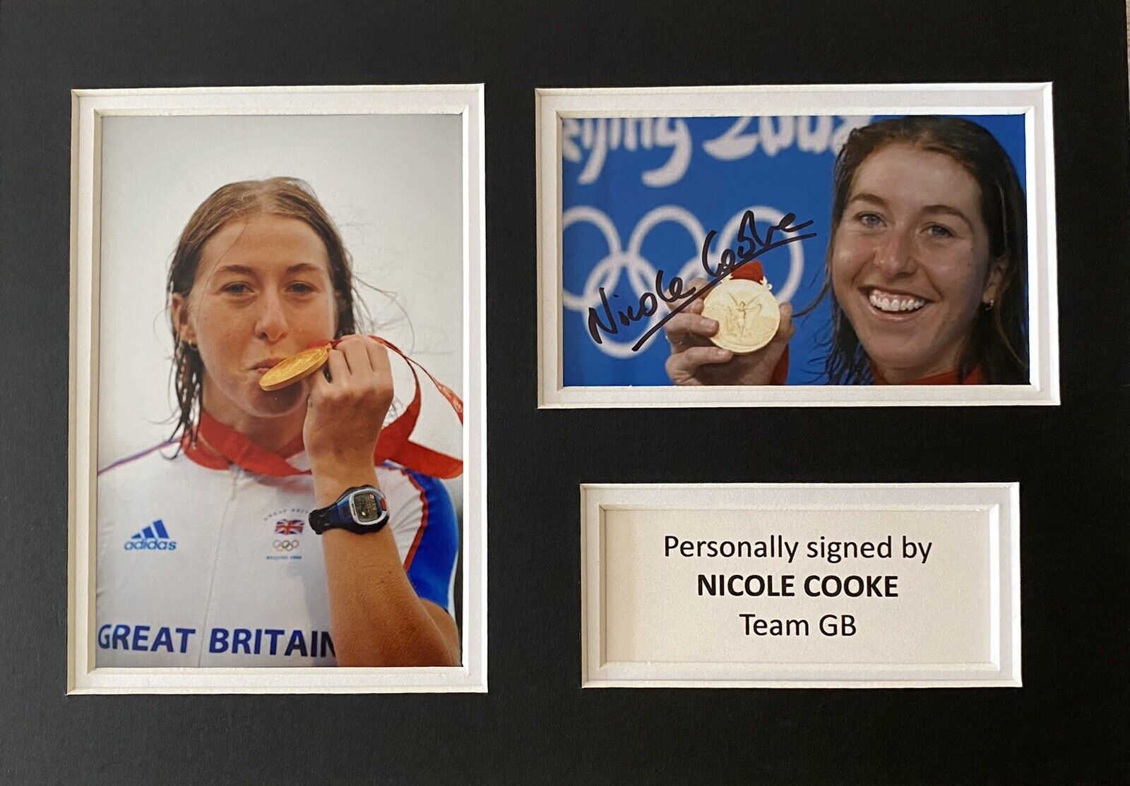 Nicole Cooke Hand Signed Photo Poster painting In A4 Mount Display - Olympics - Team GB