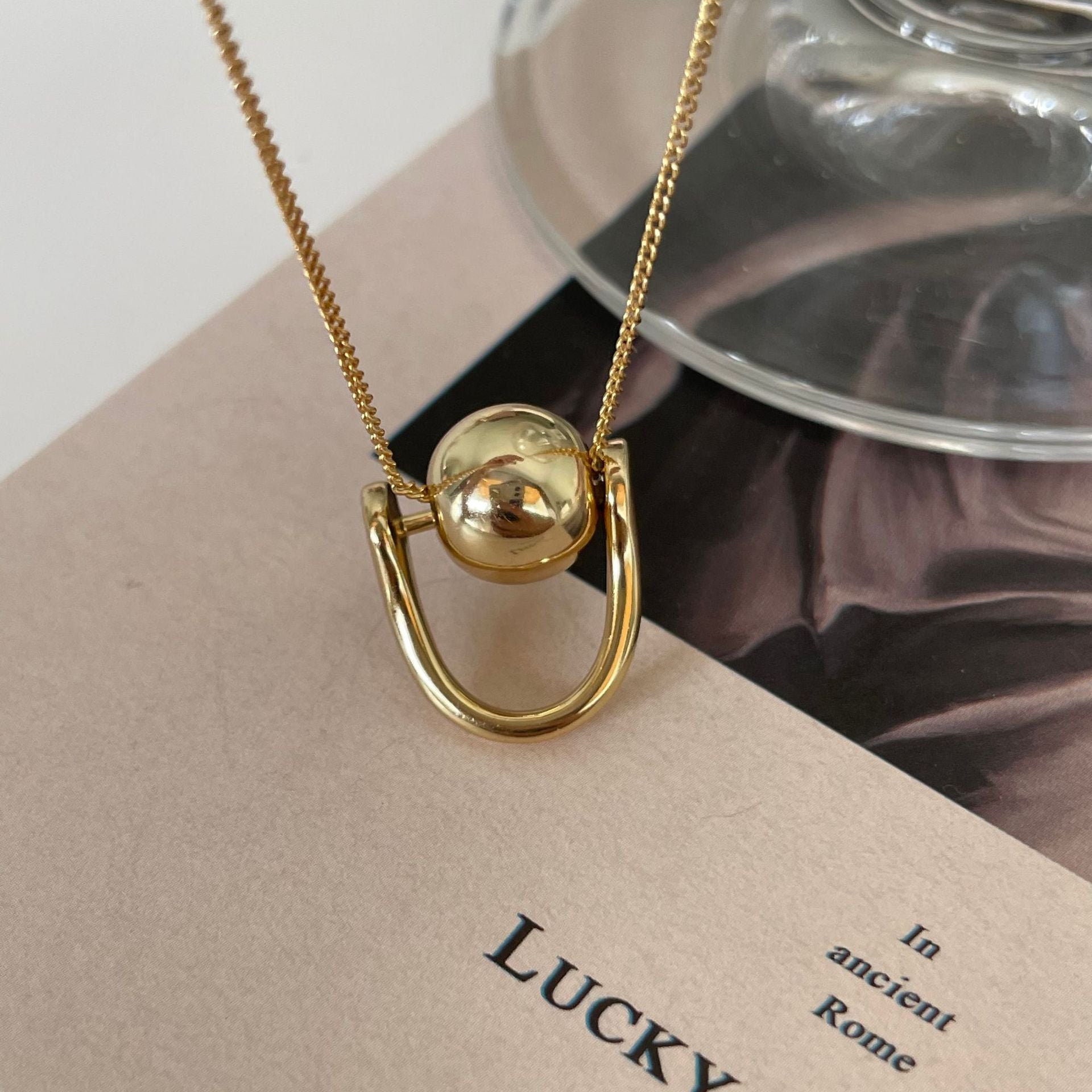 925 Sterling Silver Expressive Circle Polka Dot Round Geometric Silver Necklaces