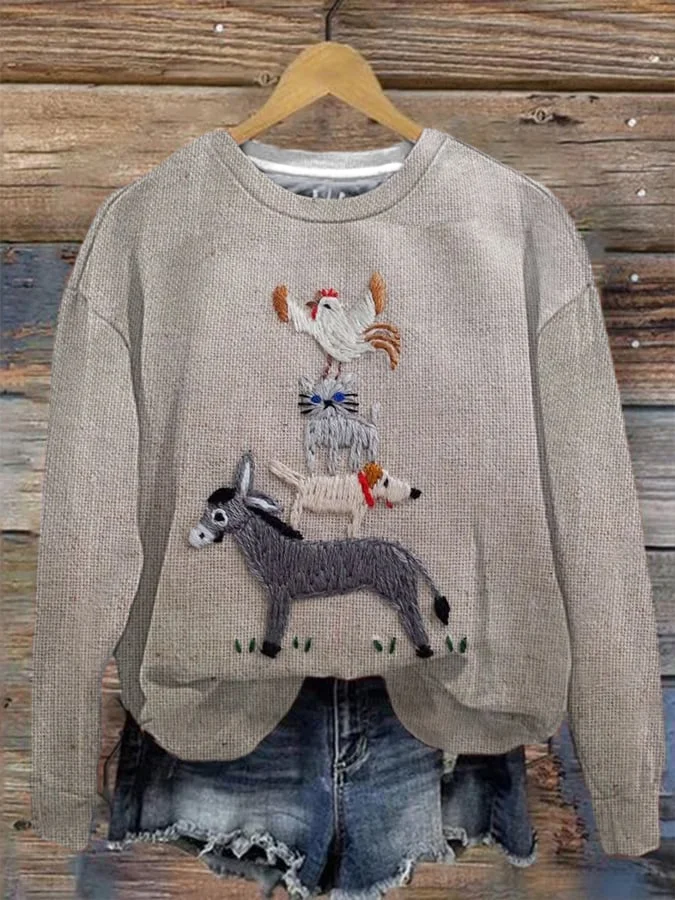 Women's Animal Print Casual Sweatshirt