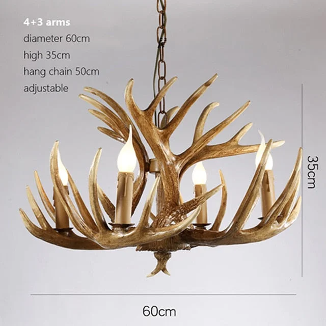 Brown White Resin Antler Vintage Chandelier Lighting 4/6/9 Arms E14 Luxury Chandeliers For House Lighting Fixtures