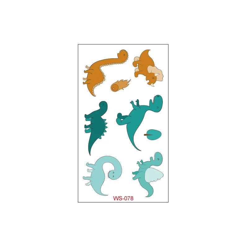 New dinosaur tattoo stickers waterproof children cute cartoon tyrannosaurus pterosaur animal party toy tattoo stickers