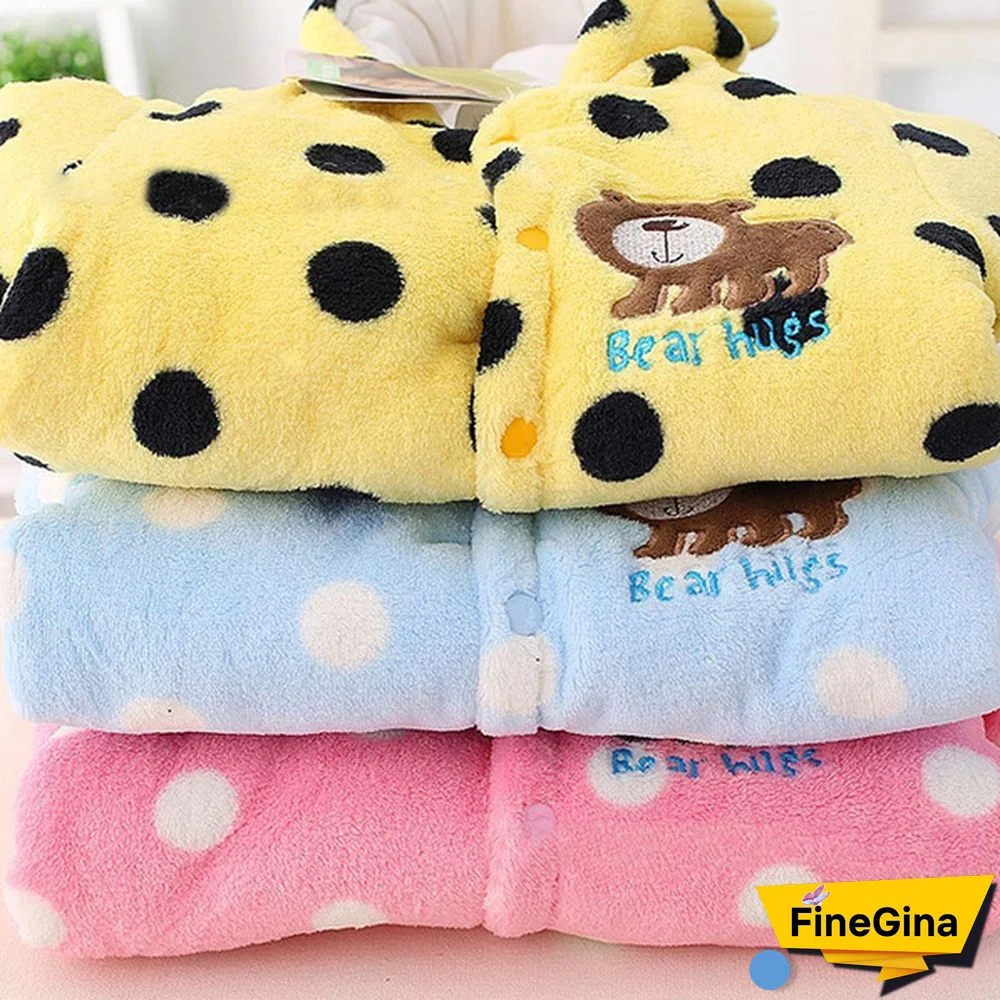 Newborn Baby Romper Coral Fleece Winter Rompers Cartoon Infant Clothes Snowsuit Babies Jumpsuits