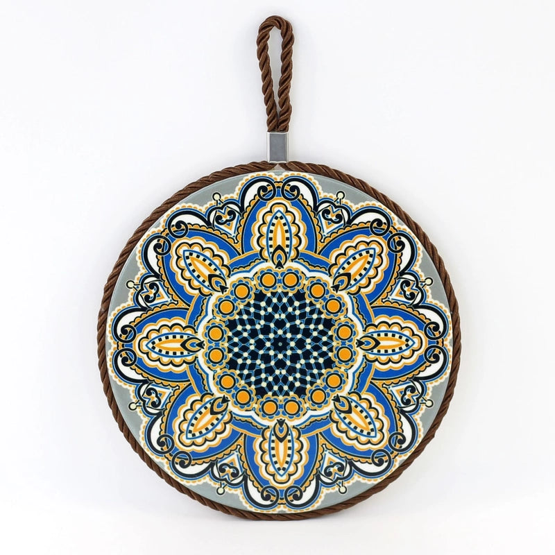 Factory Supply Thermal Transfer Printing 17cm Mandala Ceramic Heat Insulation Pot Mat Home Pot Mat European Style