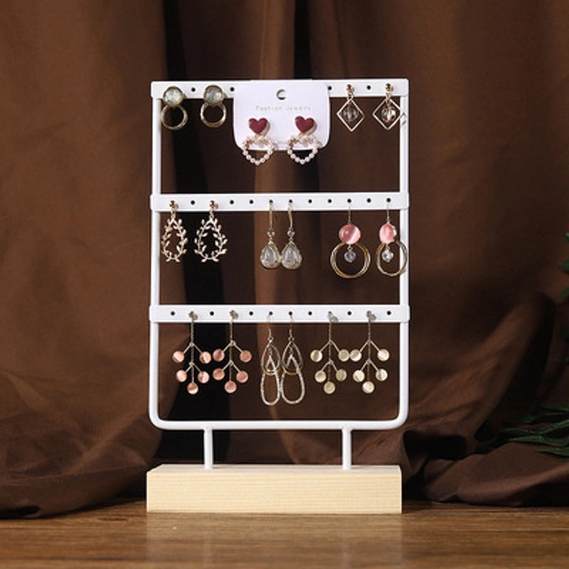 Hot Selling Jewelry Rack Earrings Display Stand Removable Wooden Bottom Earrings Jewelry Earrings Storage Rack