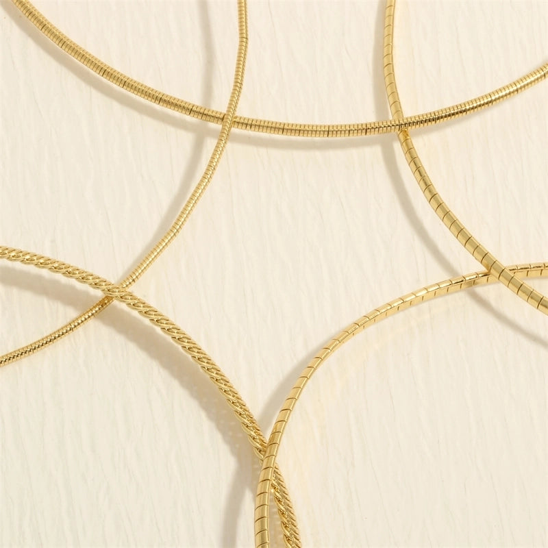 Minimalist Solid Color Copper Plating 18k Gold Plated Choker