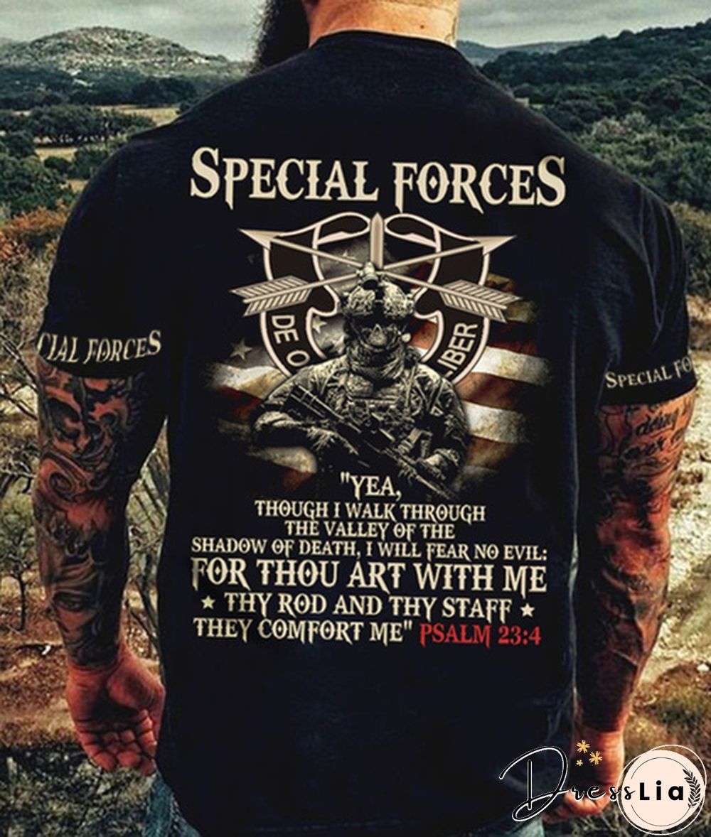 Special Forces Yea Though I Walk Through The Valley of The Shadow of Death T Shirt