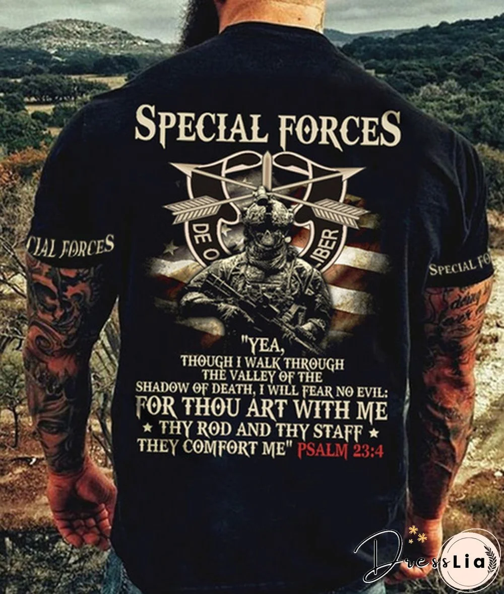 Special Forces Yea Though I Walk Through The Valley of The Shadow of Death T Shirt