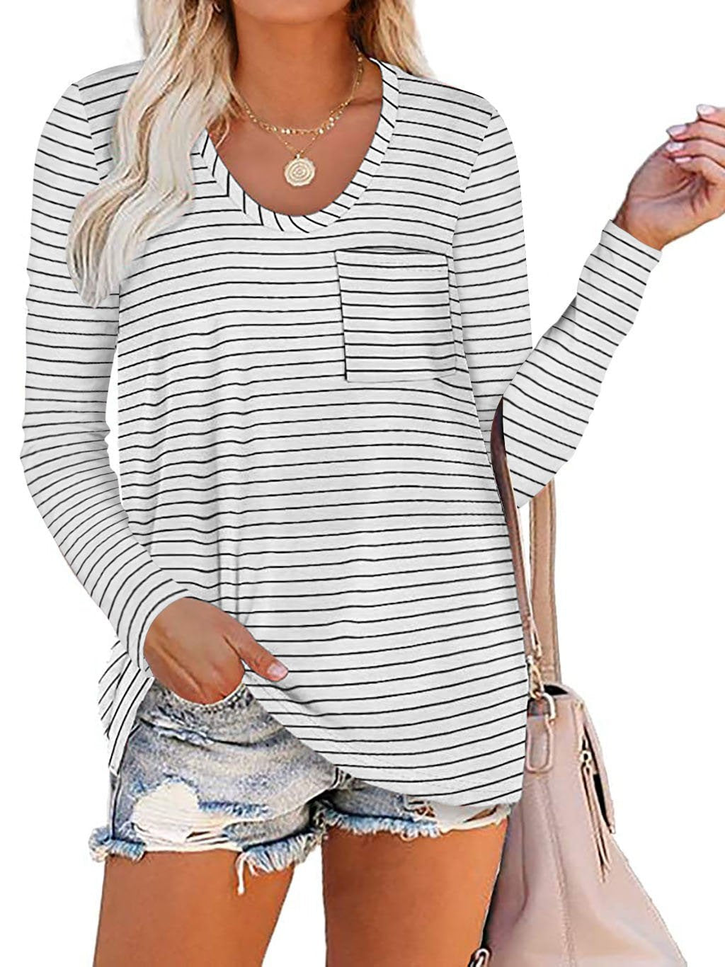 Women Half Sleeve V-neck Solid Color Dress