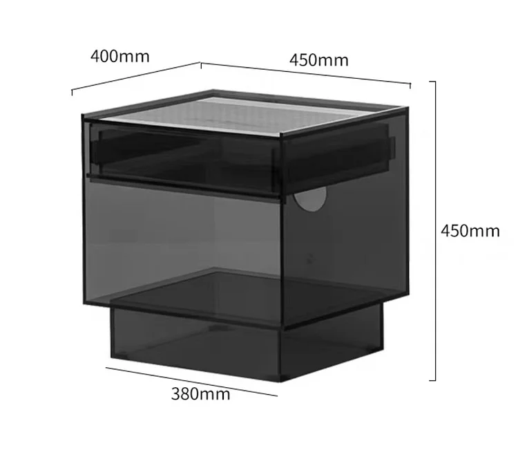 Square Acrylic Bedside Table for sale