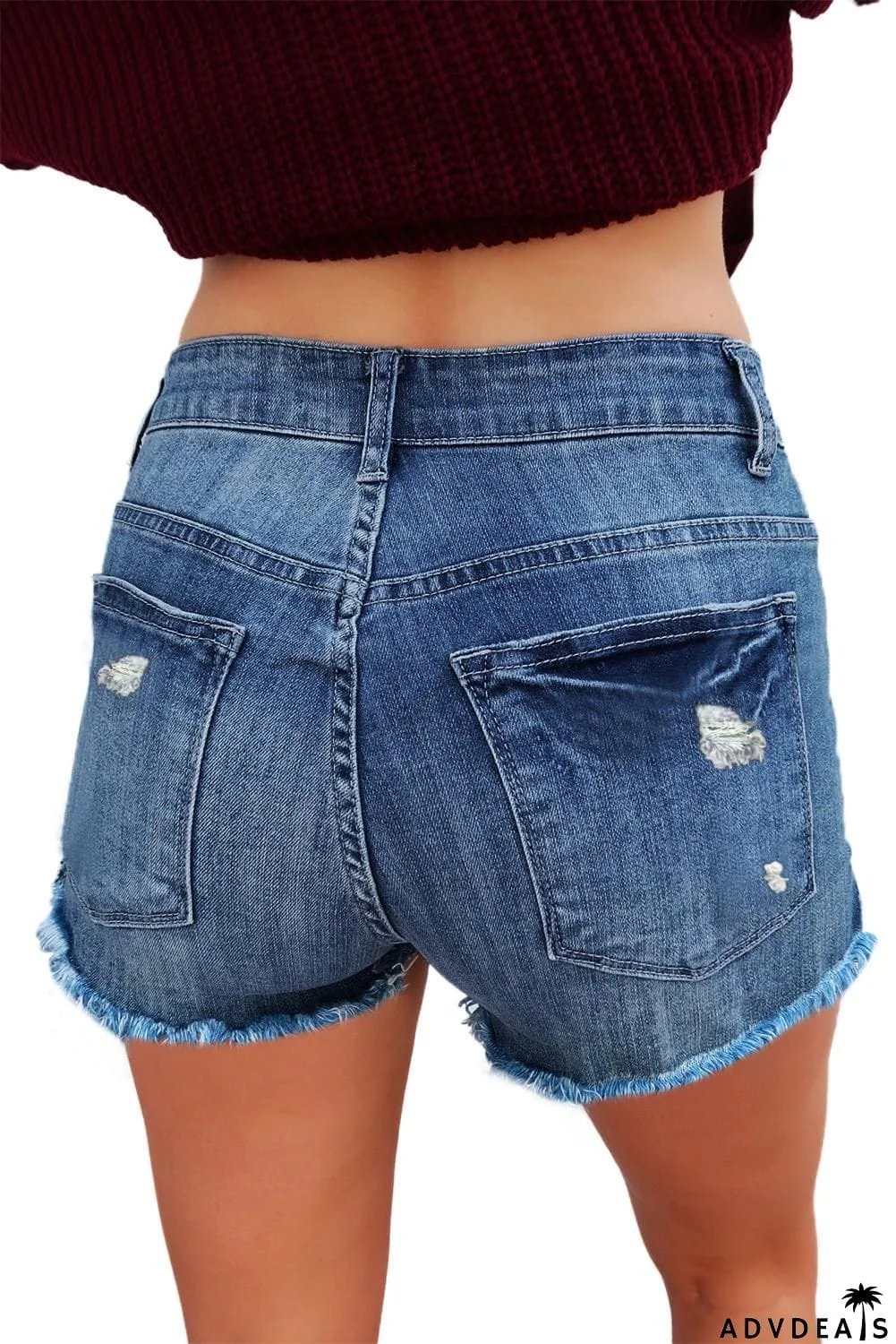 Stonewash Cotton Denim Shorts