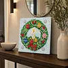 DIY Pre-Framed Xmas Wreath Button Art Canvas Kit