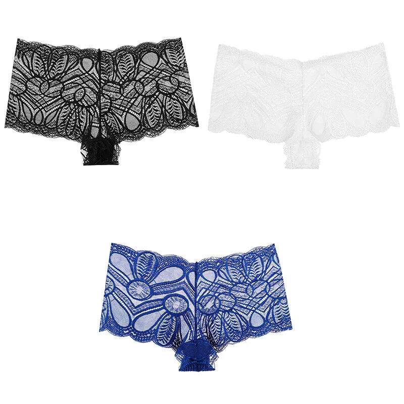 Billionm Sexy Lace Panties Underwear High Waist Woman Comfortable Boxer Female Intimates Transparent Panty Nylon Underpants