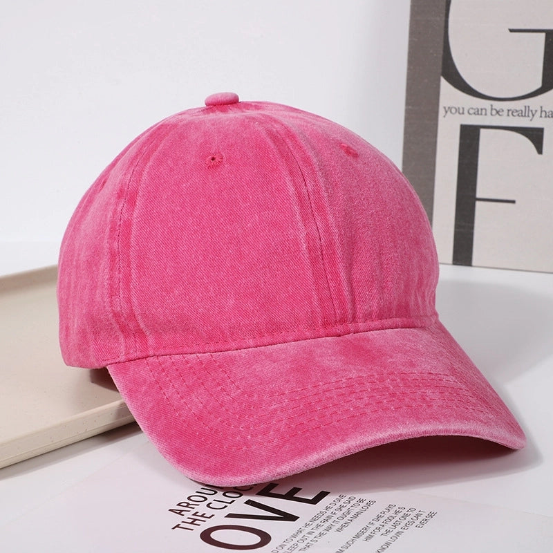 Korean-style Retro Distressed Washed Soft Cotton Baseball Cap Trendy Men’s And Women’s Street Light Plate Curved Eaves Hip-hop Duck Tongue Hat