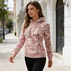 Women's Vintage Pink Camo Raglan Sleeve Hooded Sweatshirt by Inlyline