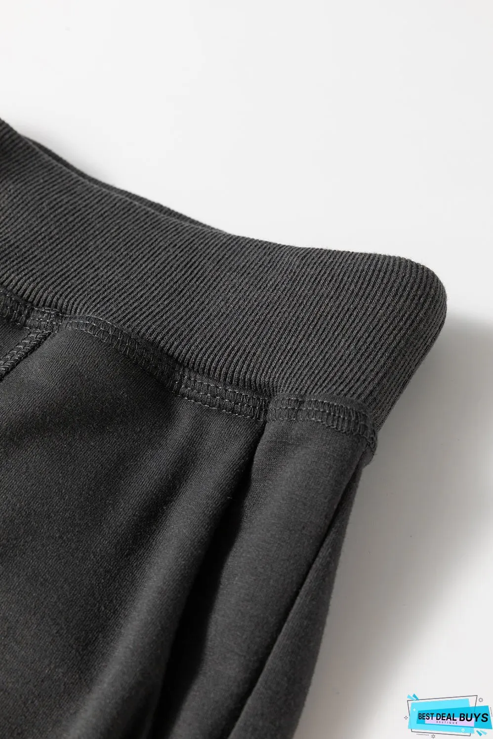 Carbon Grey Cargo Pockets Drawstring Sweatpants