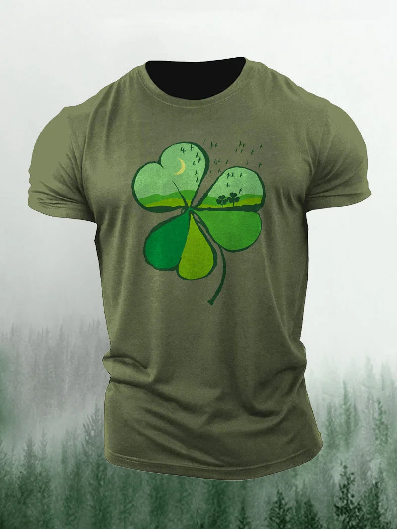 Men's Clover Landscape St Patrick's Day T-Shirt in  mildstyles