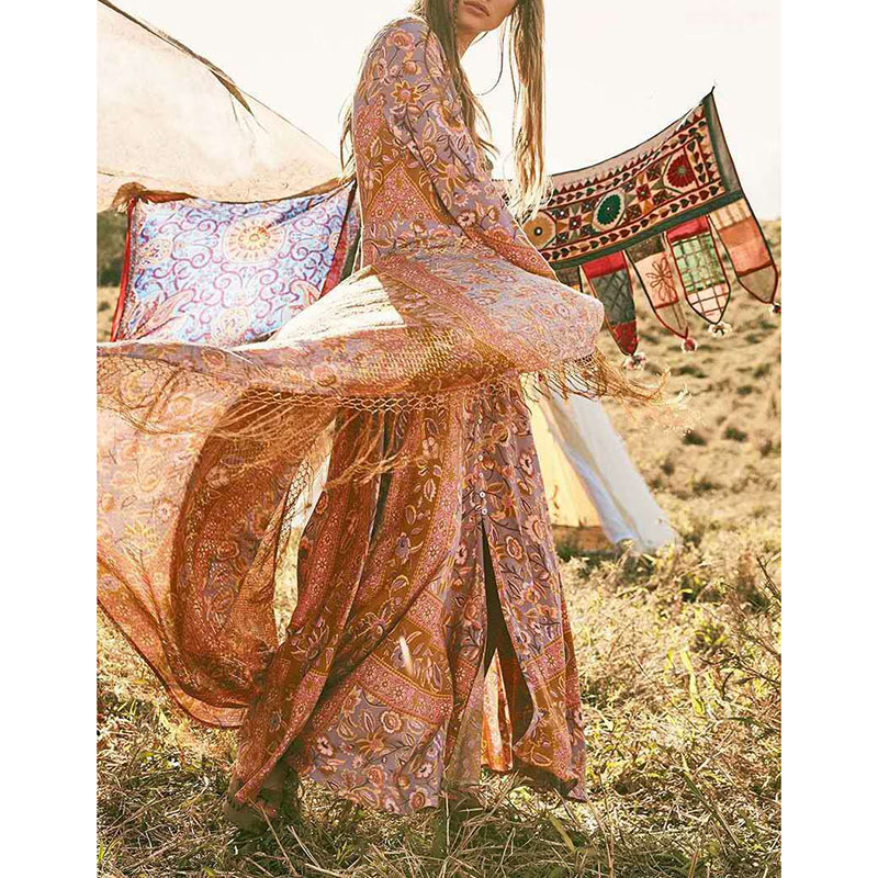 Boho V-neck Print Dress wearshes