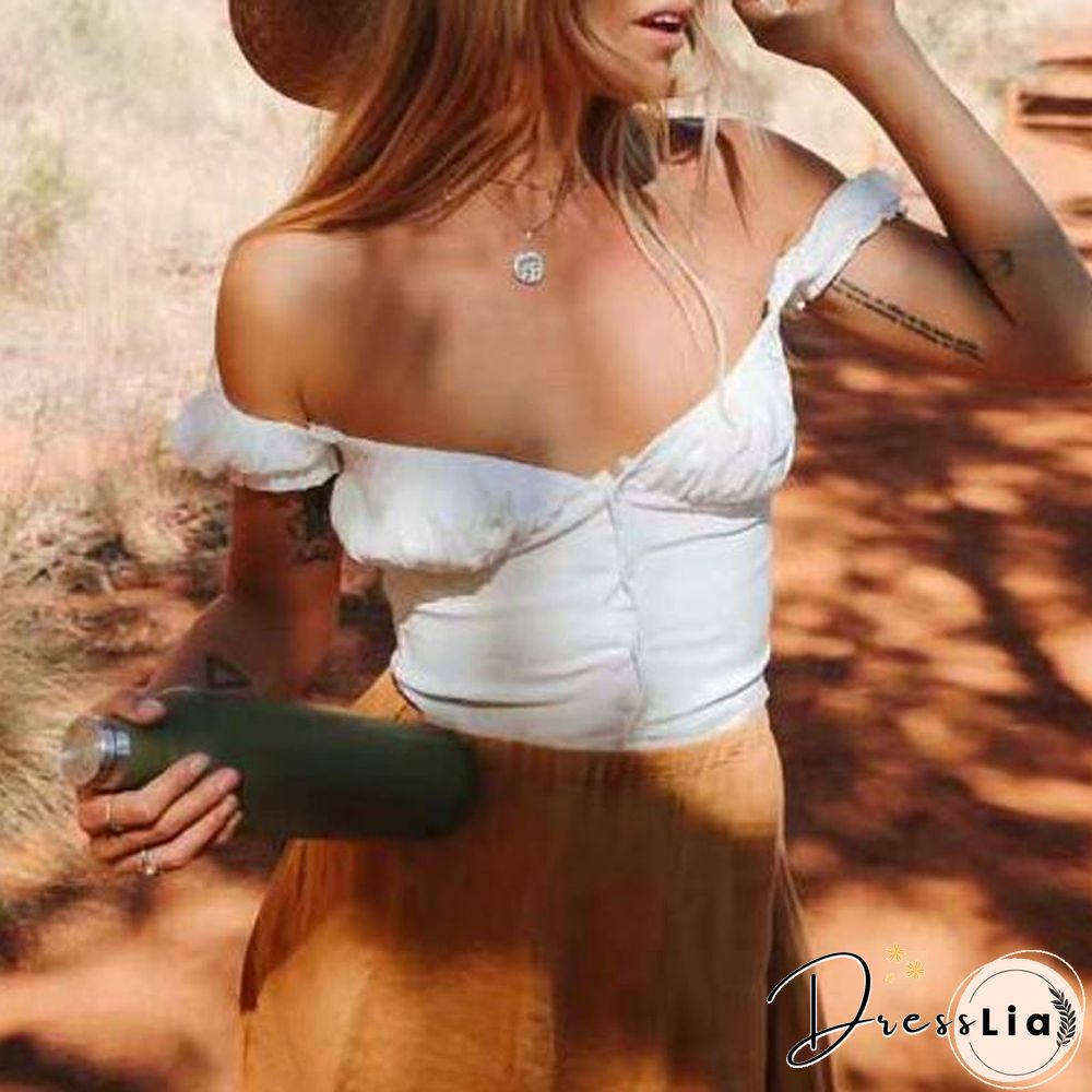Elastic Arms On or Off Shoulders Cupped Bustier Button Through Top